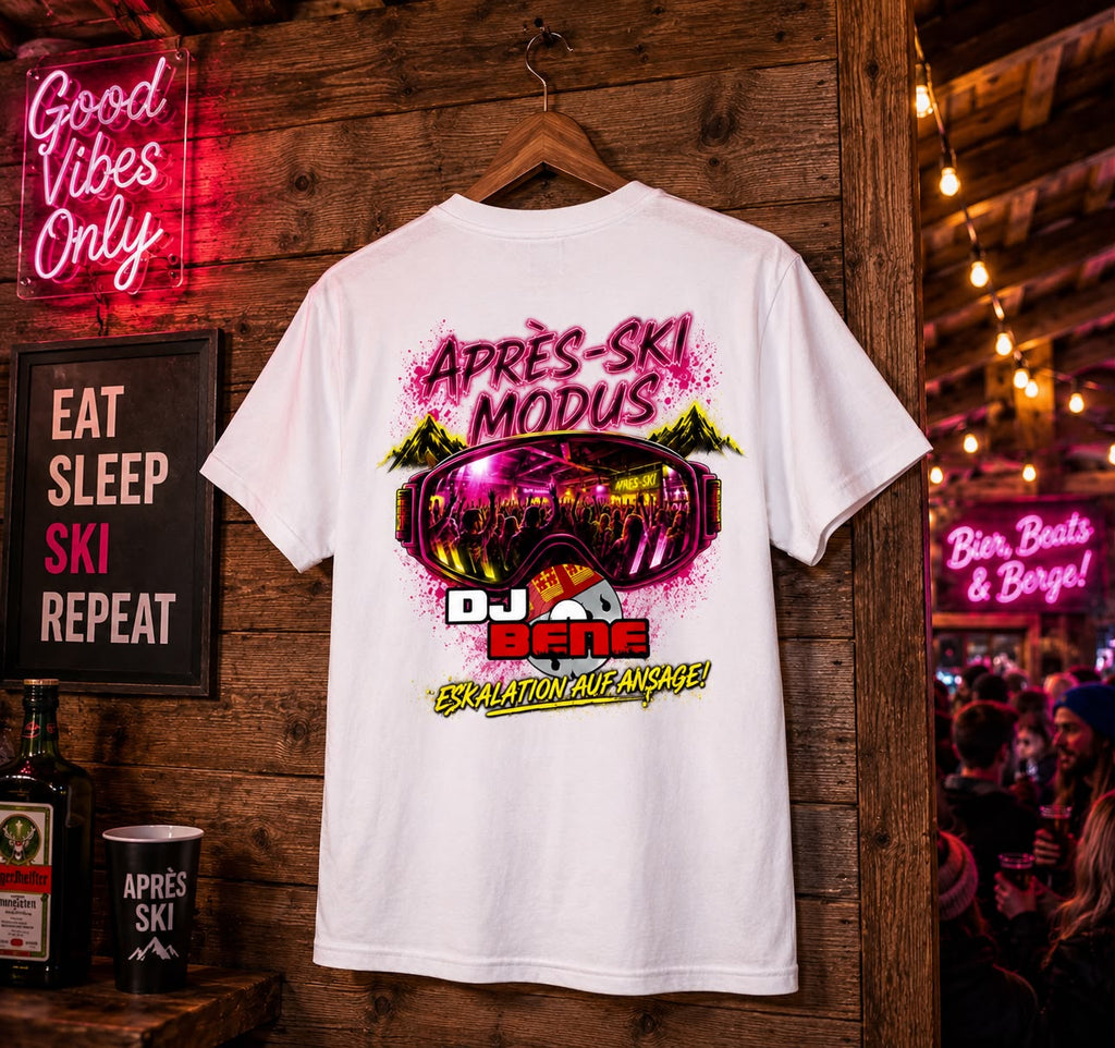 DJ BENE Party Modus Oversized T-Shirt Weiß 240g/m²