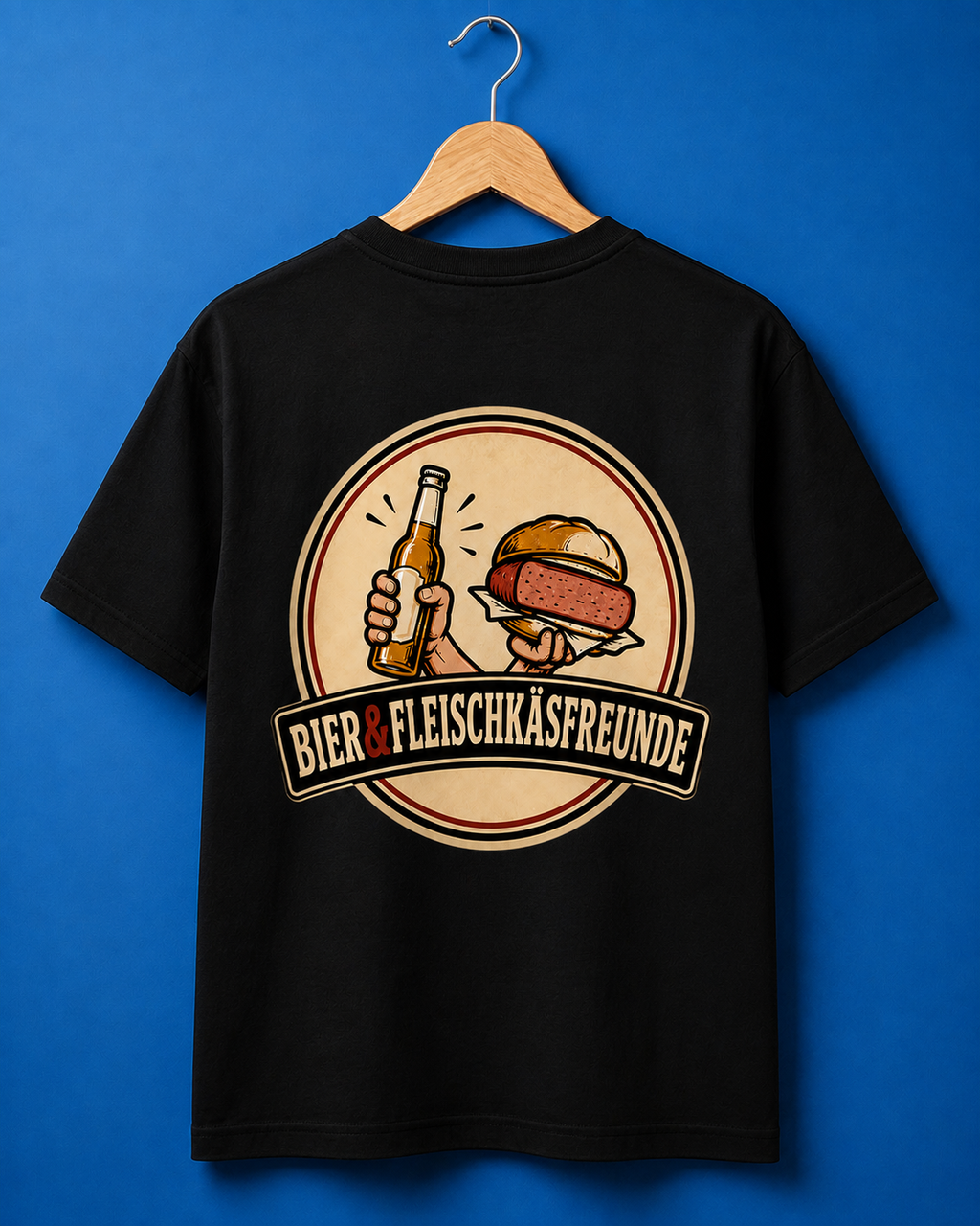 Bier&Fleischkäsfreunde T-Shirt Schwarz 180g/m²