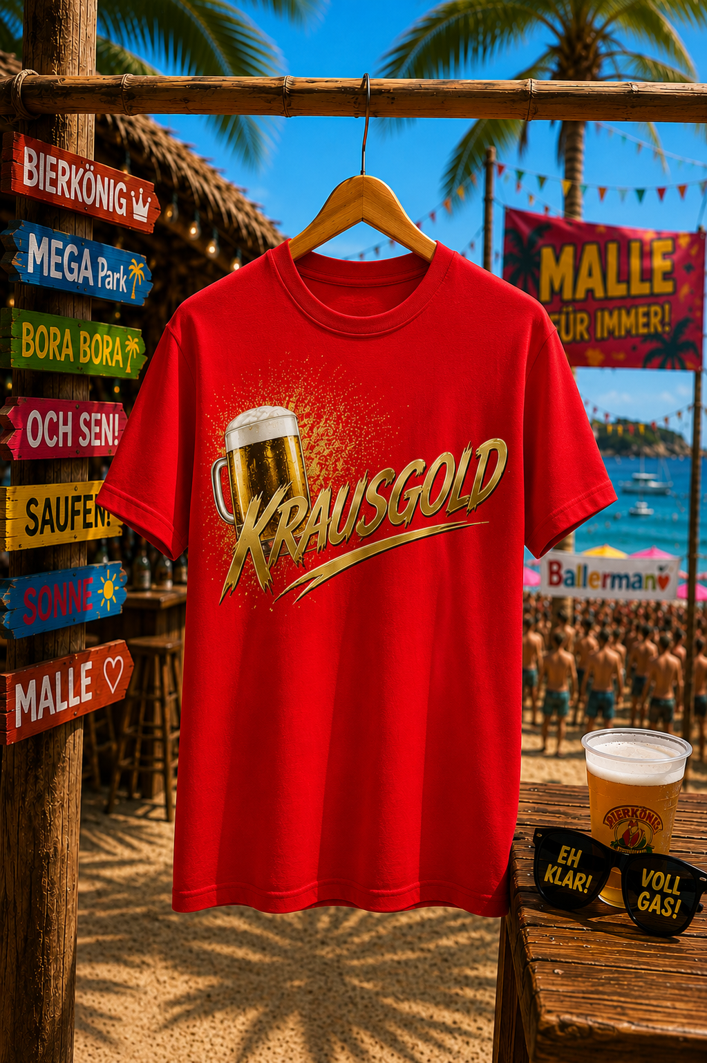 KRAUSGOLD T-Shirt Rot 150g/m²
