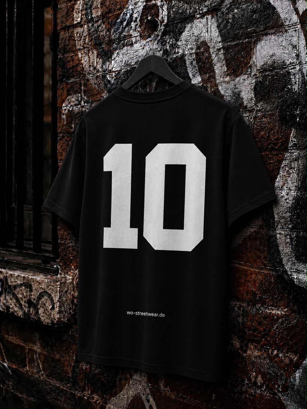 WO Nr. 10 Oversized T-Shirt Schwarz 240g/m²