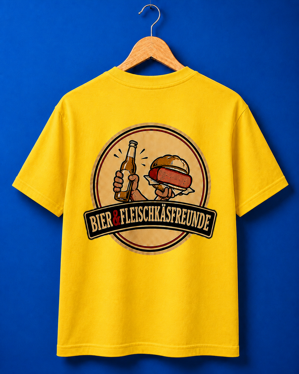Bier&Fleischkäsfreunde T-Shirt Gelb 180g/m²