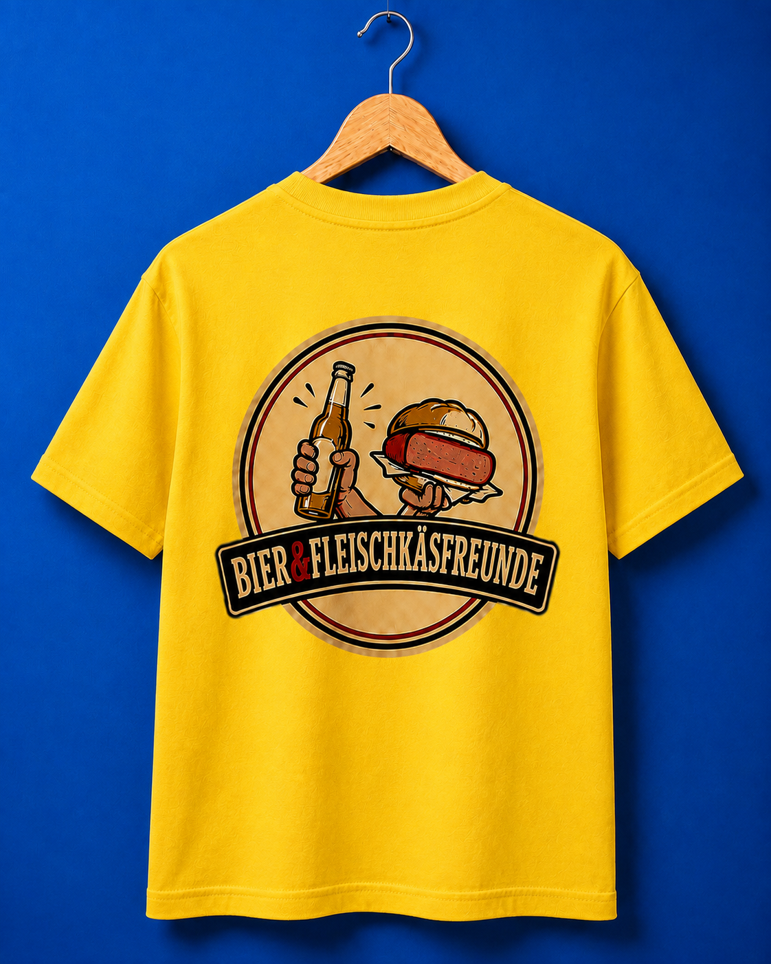 Bier&Fleischkäsfreunde T-Shirt Gelb 180g/m²