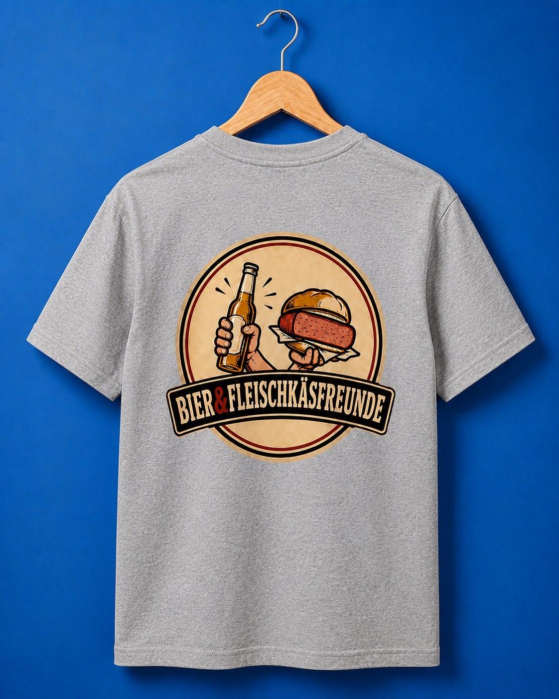 Bier&Fleischkäsfreunde T-Shirt Grau 180g/m²