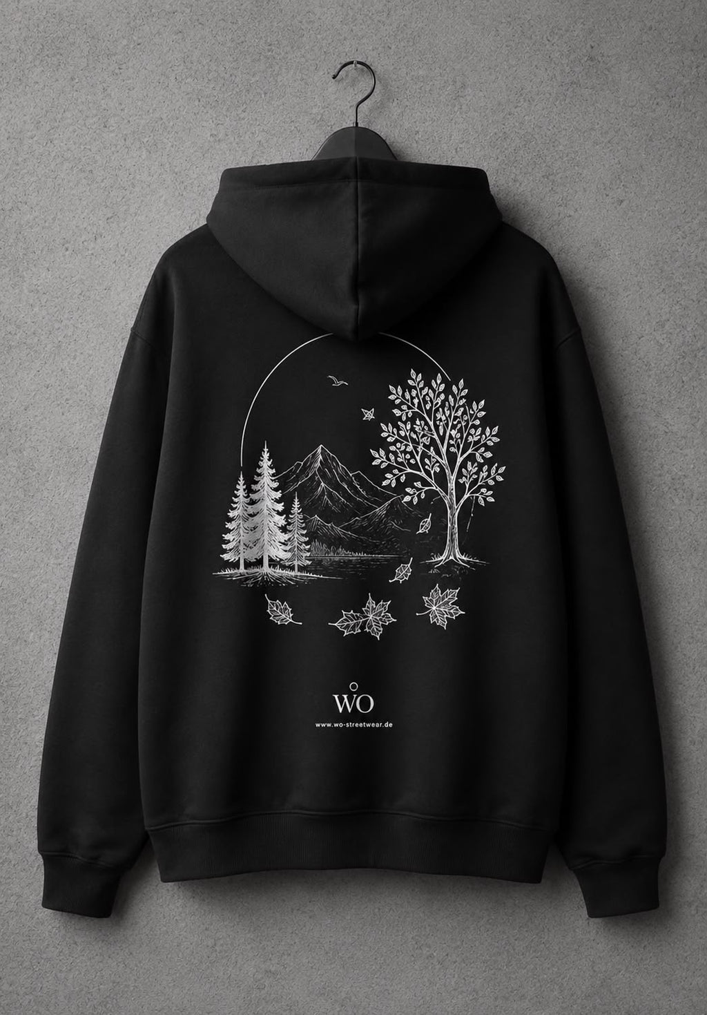 WO Camping Fluffy Oversized Hoodie Schwarz 330g/m²