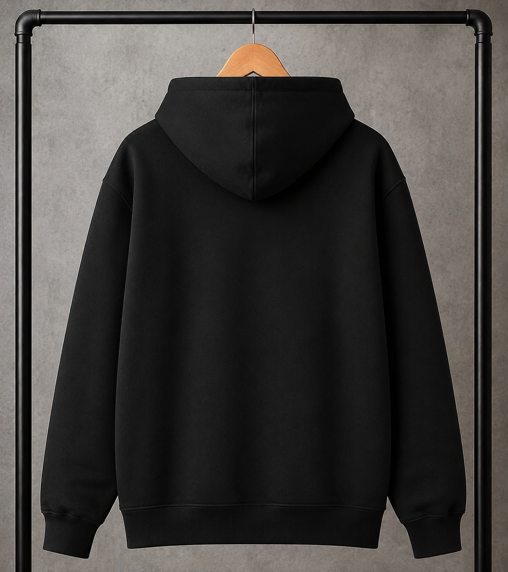 BLECHMÄNS TOURBUS Fluffy Oversized Hoodie Schwarz 330g/m²