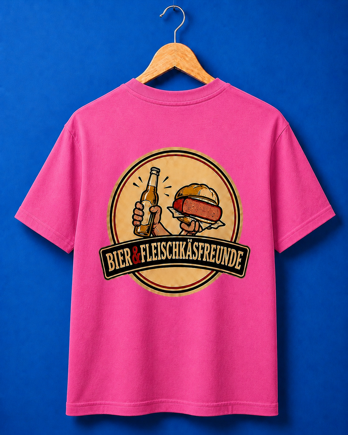 Bier&Fleischkäsfreunde T-Shirt Pink 180g/m²
