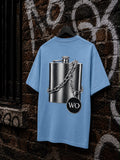WO Flachmann Oversized T-Shirt – Hellblau 240g/m²