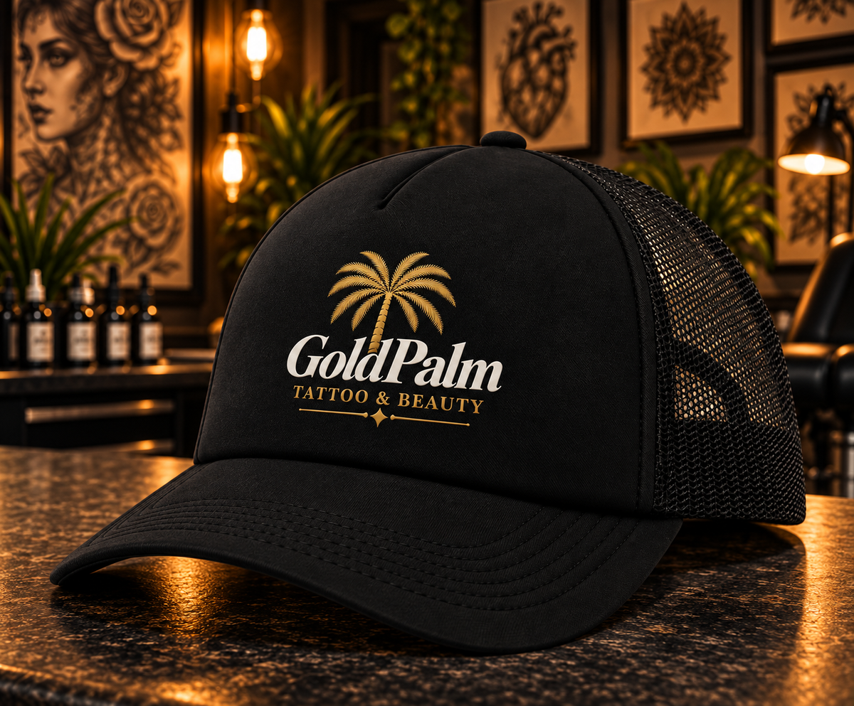 Freeezy Gold Palm Trucker Cap  Schwarz