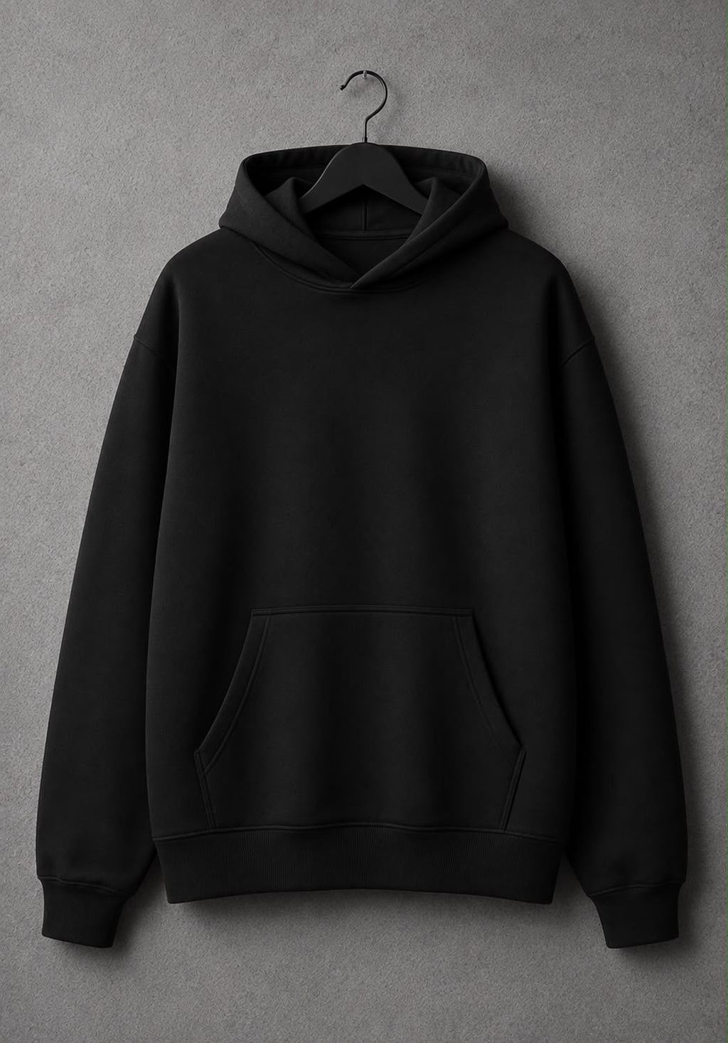 WO Camping Fluffy Oversized Hoodie Schwarz 330g/m²