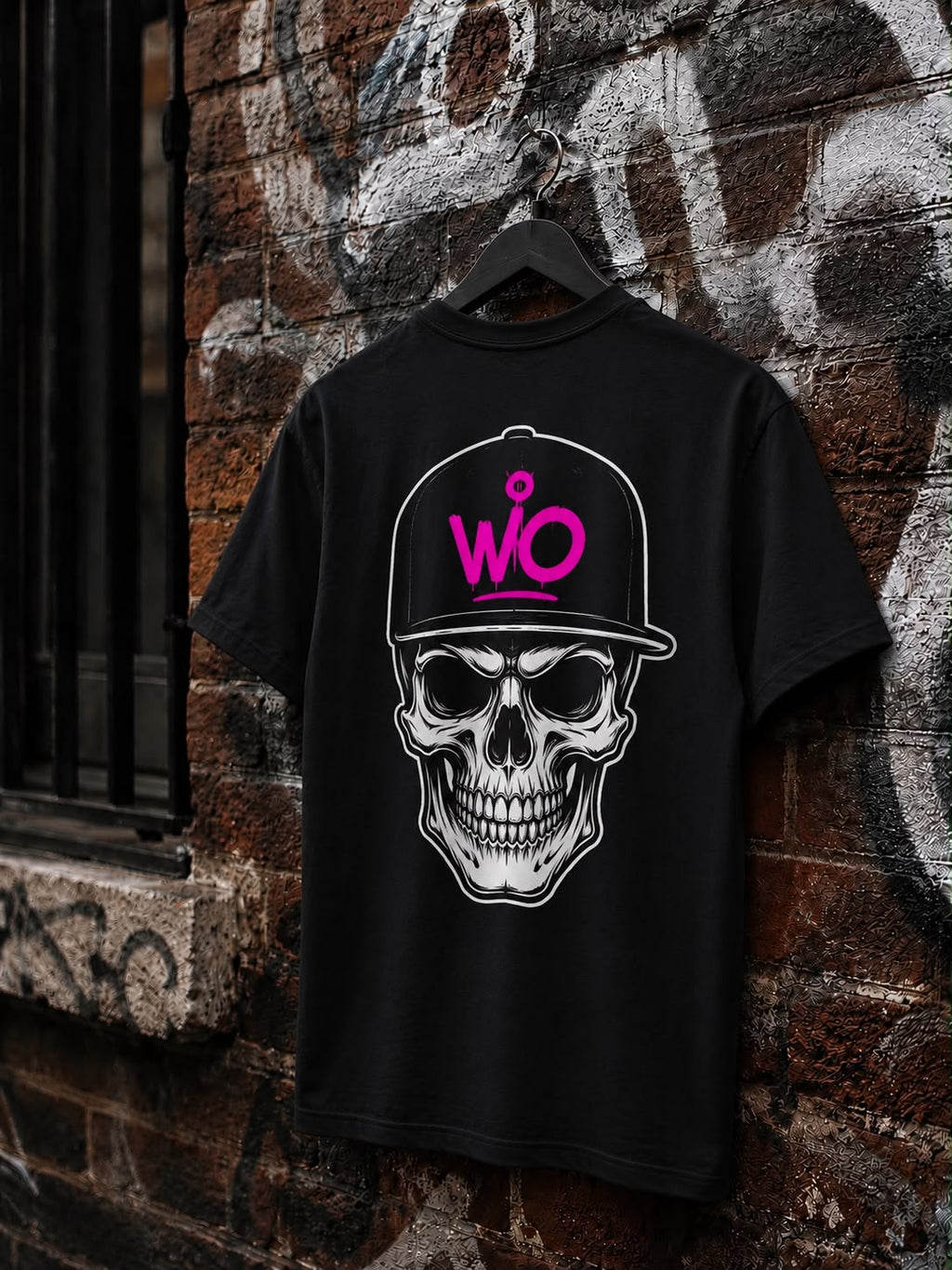 WO Skull Cap Oversized T-Shirt Schwarz 240g/m²