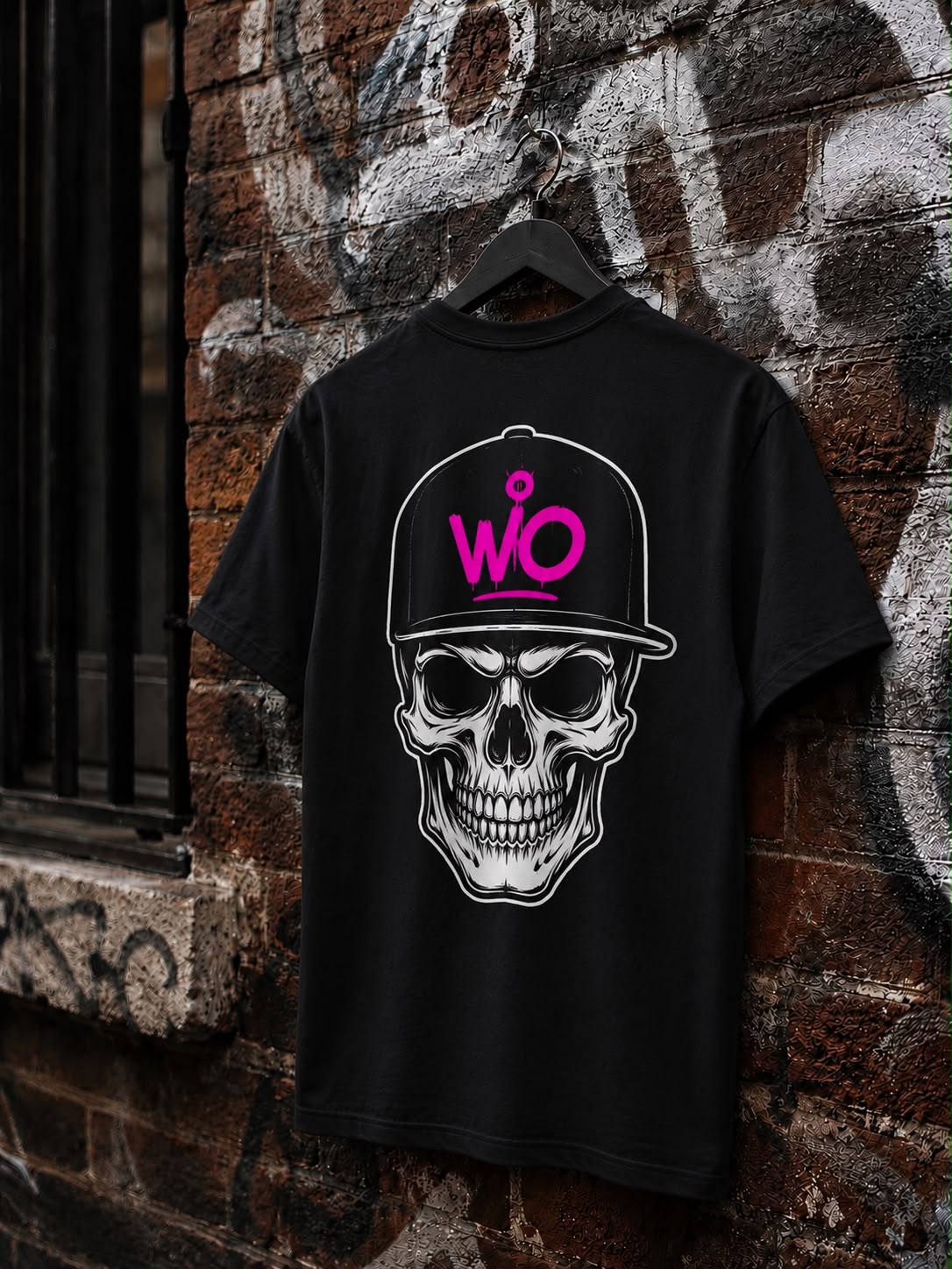WO Skull Cap Oversized T-Shirt Schwarz 240g/m²