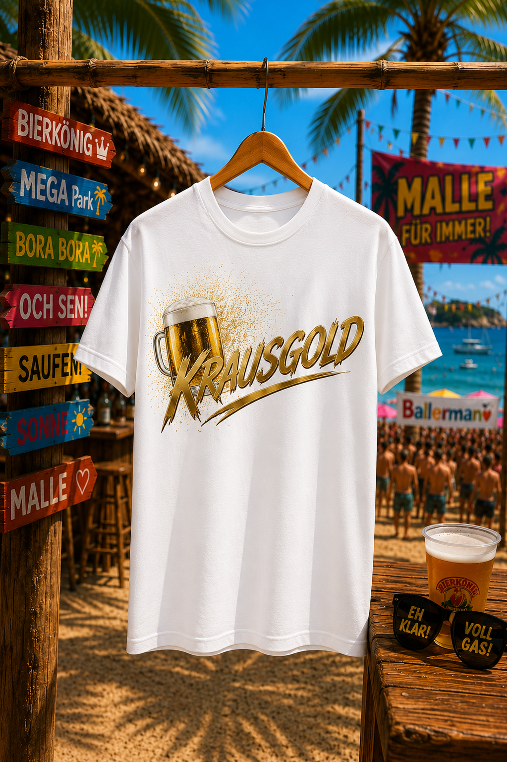 KRAUSGOLD T-Shirt Weiß 150g/m²