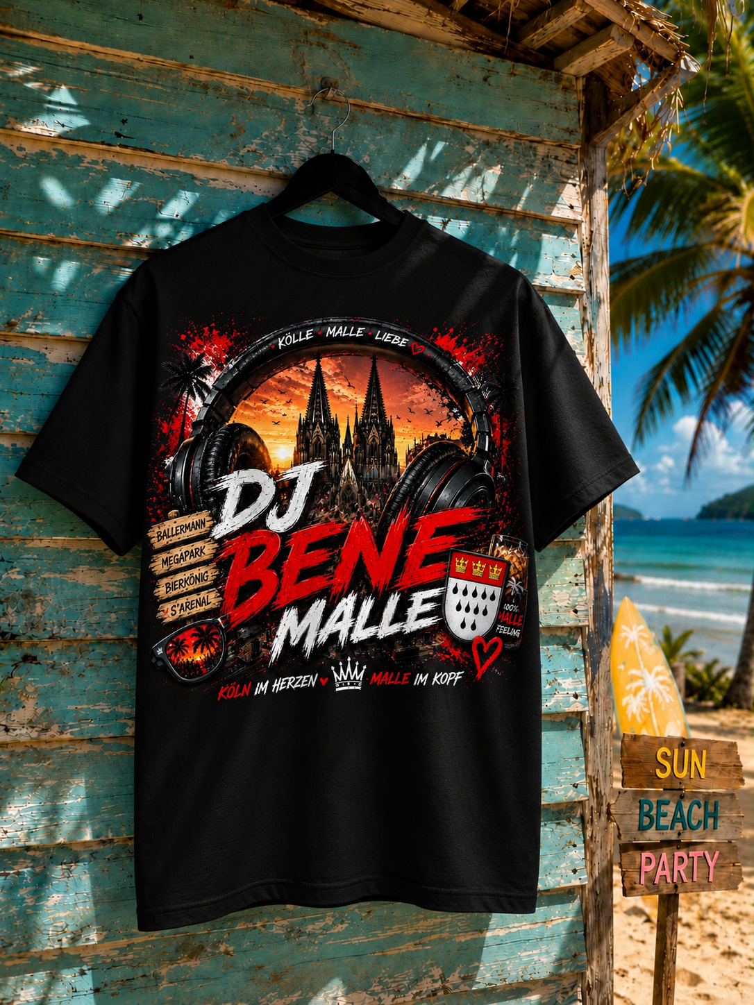 DJ BENE Malle T-Shirt Schwarz 180g/m²