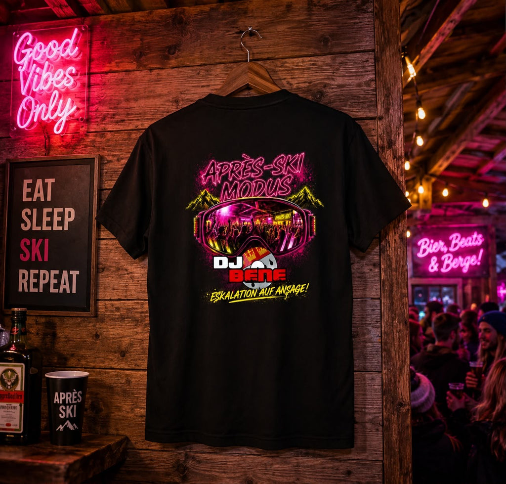 DJ BENE Après-Ski Modus Oversized T-Shirt Schwarz 240g/m²