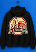 Bier&Fleischkäsfreunde Fluffy Oversized Hoodie Schwarz 330g/m²