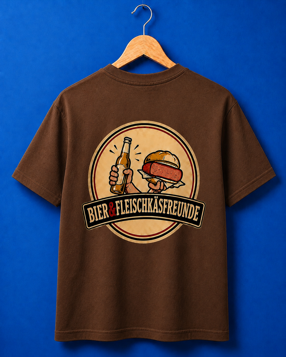 Bier&Fleischkäsfreunde T-Shirt Braun 180g/m²