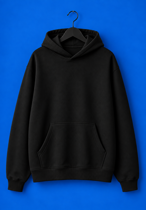 Bier&Fleischkäsfreunde Fluffy Oversized Hoodie Schwarz 330g/m²