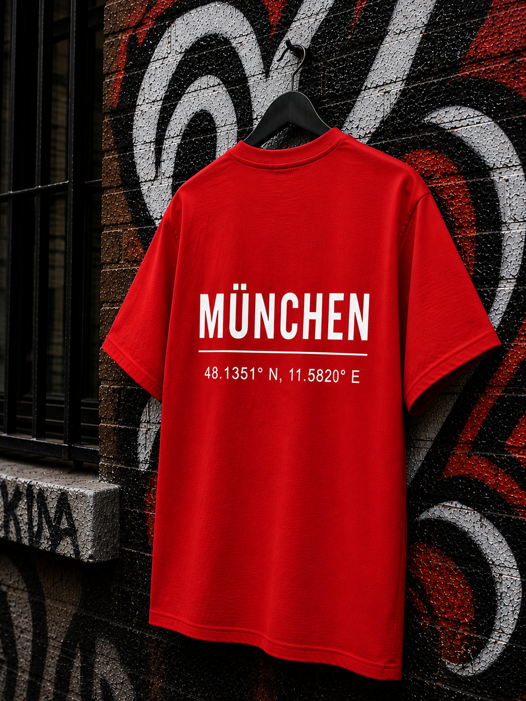 MÜNCHEN T-Shirt — Rot 150g/m²